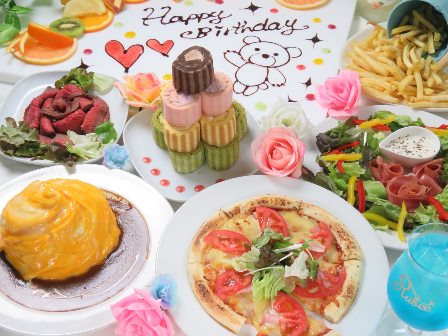 超豪華!選べる特大サプライズデザート付バースデーコース2H飲み放題付全6品のイメージ