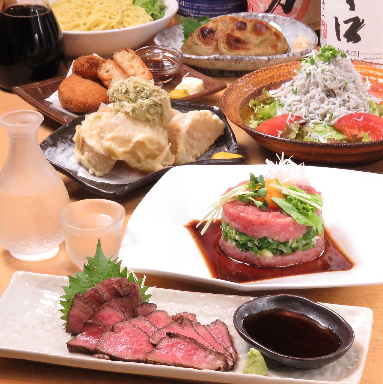 【静岡和牛のローストビーフ/静岡食材堪能コース】全8品2時間飲み放題付き4300円(料理のみの場合2800円)のイメージ