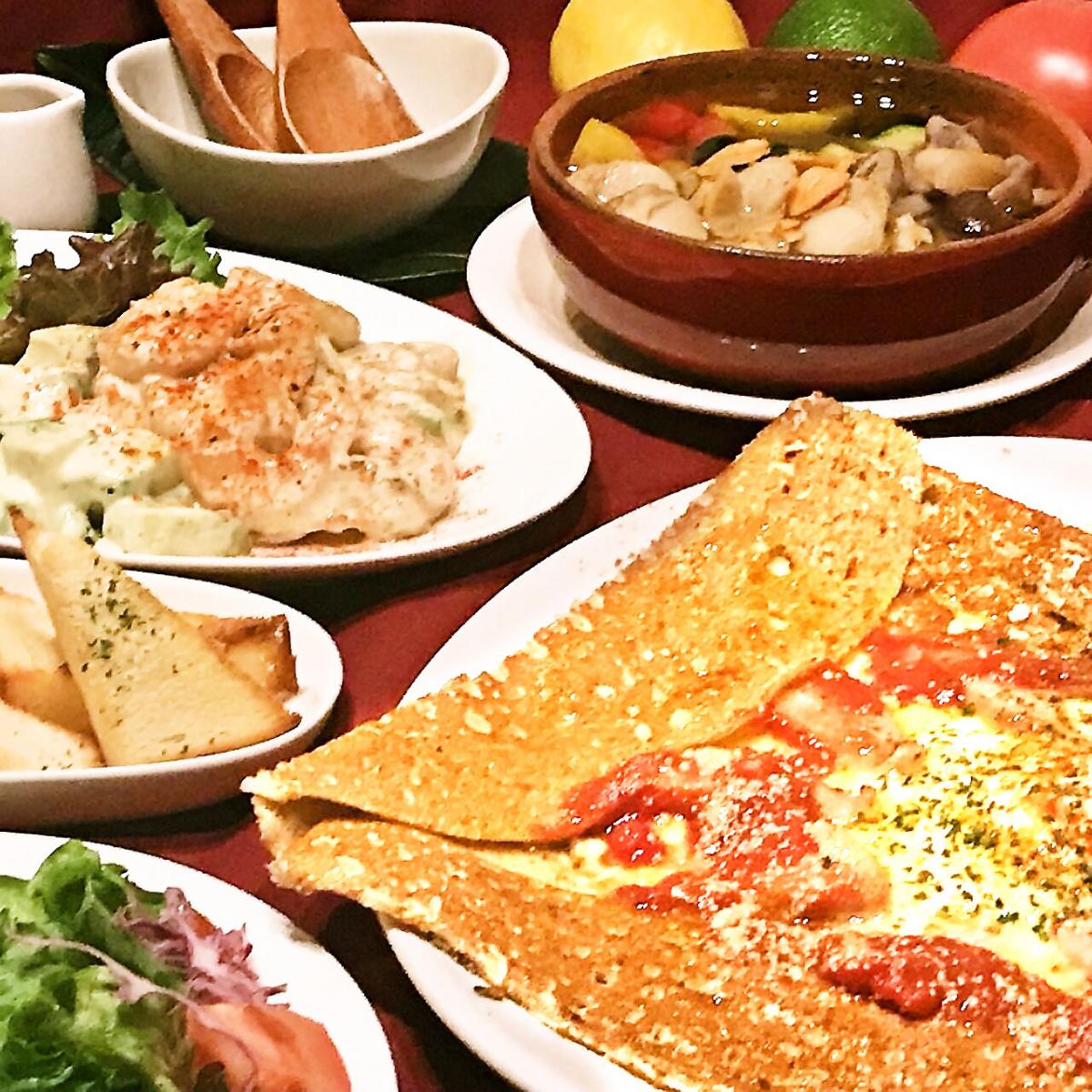 ガレット&アヒージョのオシャレ女子会コース 料理6品 飲放2.5Hのイメージ